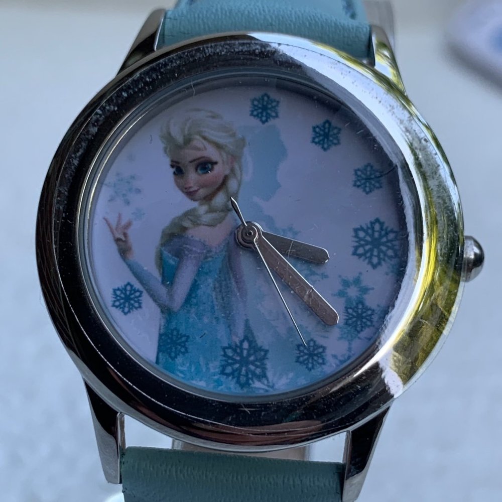 Disney Frozen Elsa Kids Watch, Time Teacher, Blue Leather Band